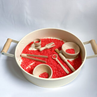 Zestaw taca sensoryczna z farbowanym ryżem